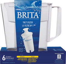 Load image into Gallery viewer, Brita White 6-Cup Water Filter Pitcher
