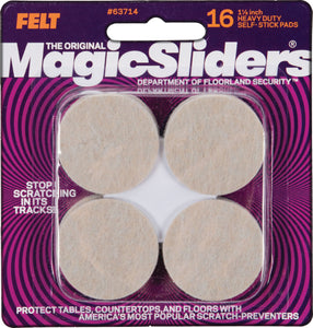 Magic Sliders Round Oatmeal Heavy-Duty Furniture Pad - 1-1/2 in. - (16-Pack)