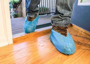 Trimaco SuperTuff 1 Size Fits Most Non-Skid Polypropylene Blue Shoe Guard (10-Pack)