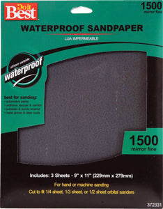 Waterproof Sandpaper Pack 9" x 11"