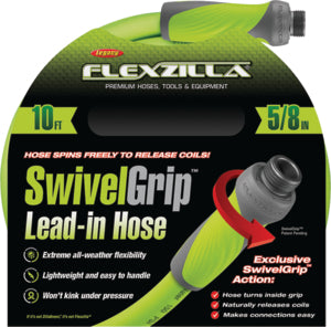 Flexzilla SwivelGrip 5/8" Diameter Drinking Water Safe Lead-In Hose with Male & Female Couplings