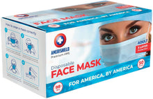 Load image into Gallery viewer, Amerisheild 3-Ply Disposable Face Mask (50-Pack)
