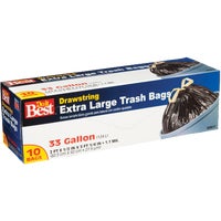 Extra Large Black Drawstring Trash Bags - 33 gallon (10-Count)