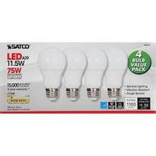 Load image into Gallery viewer, Satco Warm White A19 Medium LED Light Bulb (4-Pack)

