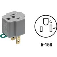 3 prong adapter -  Leviton 15A 125V Gray Grounding Cube Tap Outlet Adapter