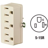 3 Prong Adapter - Leviton15A 3-Outlet Tap
