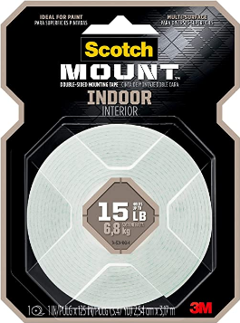 3M Scotch Permanent Indoor Mounting Tape 1 In. x 55 In.