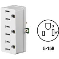 Load image into Gallery viewer, 3 Prong Adapter - Leviton15A 3-Outlet Tap

