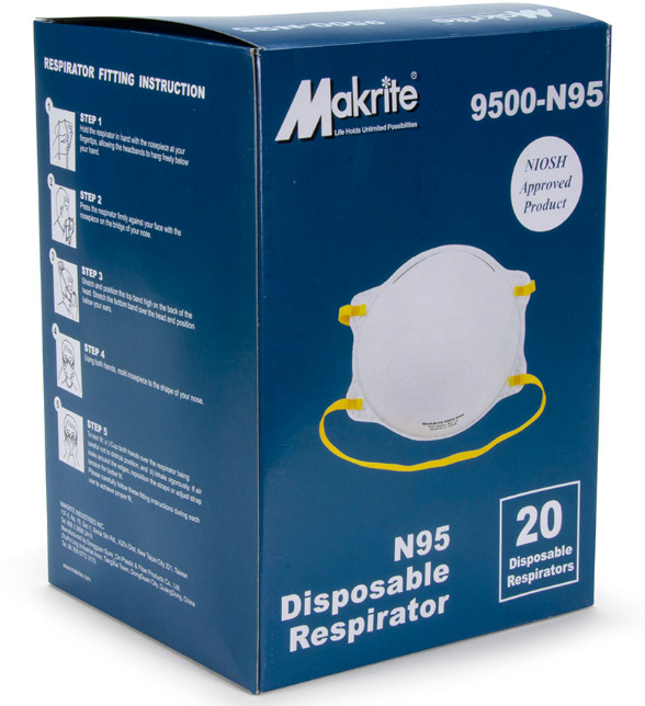 Makrite N95 Particulate Respirators - Box of 20