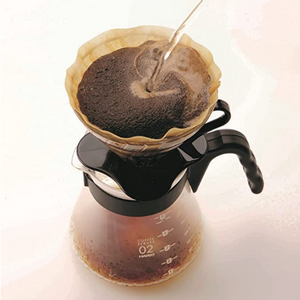 Hario V60 Size 02 Glass Pour Over Cone Coffee Maker - Clear with Black Handle