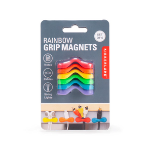 Kikkerland Rainbow Grip Magnets - 6 pack