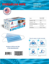 Load image into Gallery viewer, Amerisheild 3-Ply Disposable Face Mask (50-Pack)
