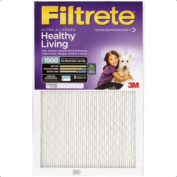 3M Filtrete Ultra Allergen Healthy Living 1500 MPR Furnace Filter