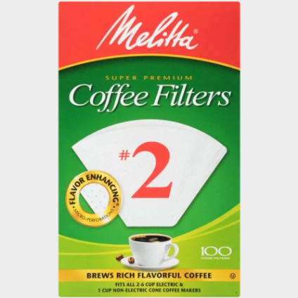 Coffee Filter - Melitta #2 Cone Filter Paper White - 100 Count