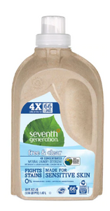 Seventh Generation, Liquid Laundry, 4X Free & Clear, 50.00 oz